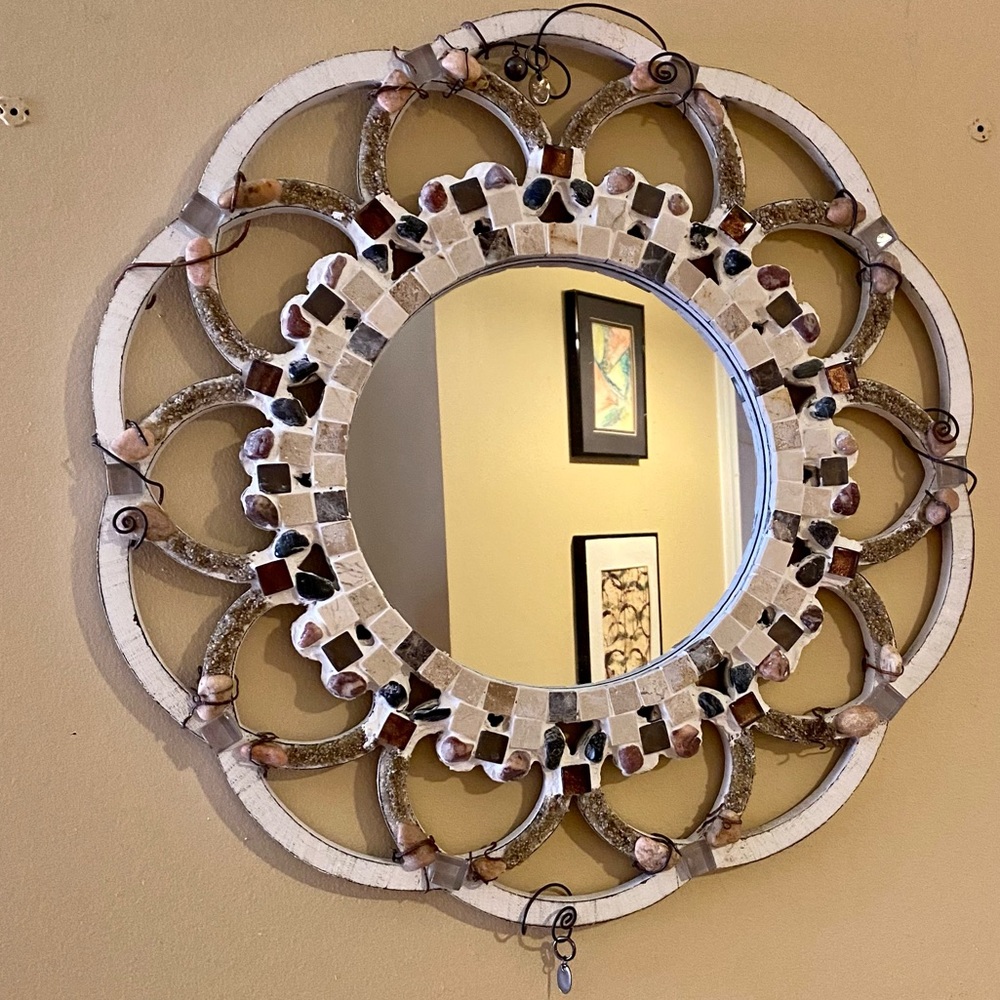 Handcrafted Mosaic and Mixed Media Mirror
